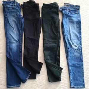 AEO Lot of 4 Jeans Jeggings 3x Sz4 1x Sz6